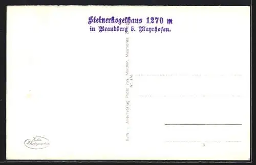 AK Steinerkogelhaus, Ansicht mit Grünberg und Zillertal