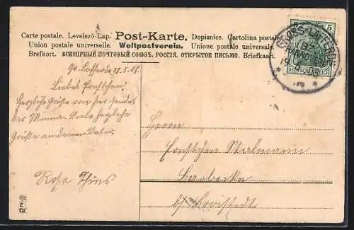 AK Rosengeschmücktes Auto, Blumenbild