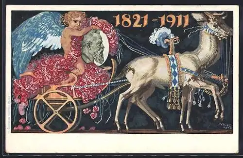 AK Prinzregent Luitpold von Bayern, Ziegenkutsche