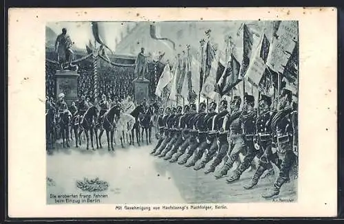 AK Berlin, Einzug der eroberten französischen Fahnen, Reichseinigungskriege
