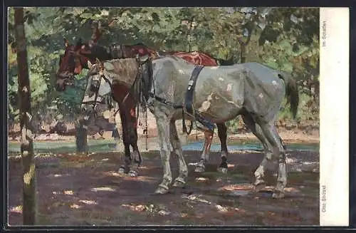 Künstler-AK Otto Strützel: Pferde im Schatten
