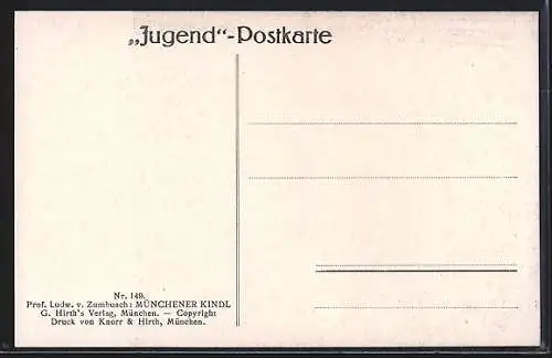 Künstler-AK Ludwig von Zumbusch: Münchner Kindl mit Blumenkleid