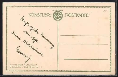 Künstler-AK sign.Viktor Krausze: Mariechen sitzt auf der Wiese