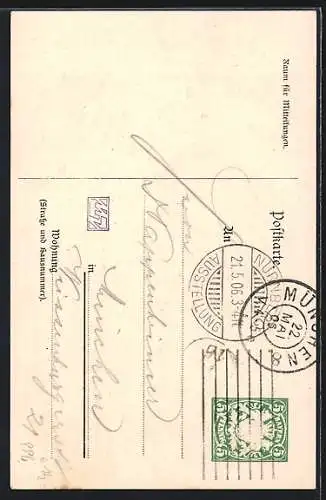 AK Nürnberg, Bayerische Jubiläums-Landes-Ausstellung 1906, Fahnenträger
