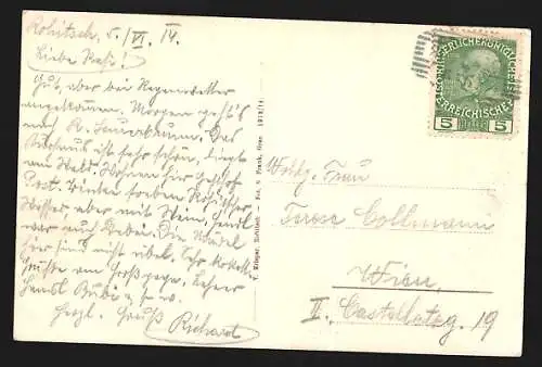 AK Rohitsch, Ortsansicht mit Schloss Stermoll und Ruine