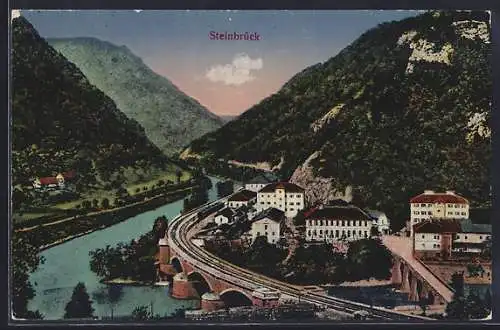AK Steinbrück, Ortsansicht am Fluss