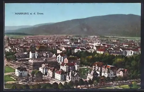 AK Marburg a. d. Drau, Totalansicht vom Berg aus