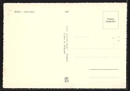 AK Bled, Strassenpartie mit Park Hotel