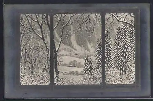 Künstler-AK Fidus: Blick in die winterliche Landschaft