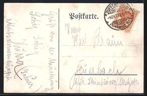 AK Gruss von der Musterung, Ausgehoben zur Infanterie, Soldatenhumor