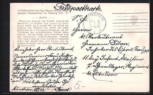 Künstler-AK Anton Hoffmann - München: Berittene Soldaten in der Schlacht, Feldzug 1870-71