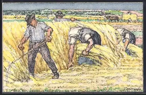 AK Schweizer Bundesfeier 1920, Zur Förderung der Körperlichen und wirtschaftlichen Erziehung, Heuernte