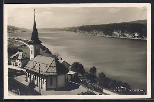 AK Le Pont, Eglise et le Lac de Joux