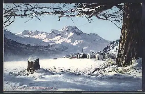 AK Silvaplana, Ortsansicht mit Piz della Margna