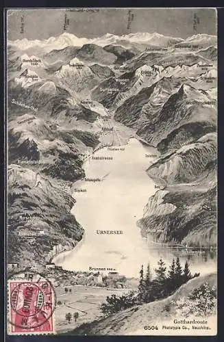 AK Altdorf, Umgebung der Ortschaft am Urnersee mit Gotthardroute