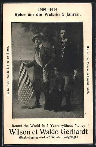 AK Reise um die Welt in 5 Jahren, 1909 - 1914, Wilson et Waldo Gerhardt
