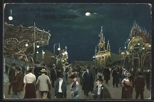 AK Leipzig, Der neue Messplatz bei Nacht