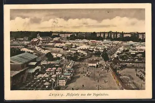 AK Leipzig, Messplatz aus der Vogelschau, Leipziger Messe