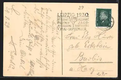 AK Leipzig, Messplatz aus der Vogelschau, Leipziger Messe