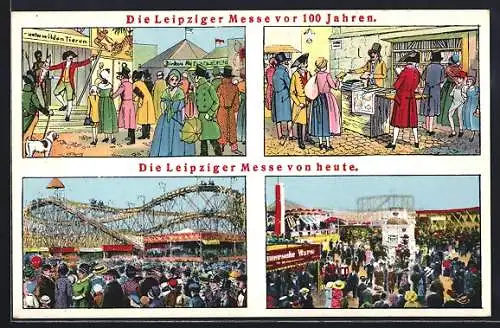AK Leipzig, Szenen von der Leipziger Messe in historischer und moderner Zeit