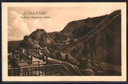 AK Berlin-Halensee, Luna-Park, Gebirgs-Szenerie-Bahn