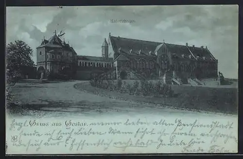 Mondschein-AK Goslar, Partie am Kaiserhaus