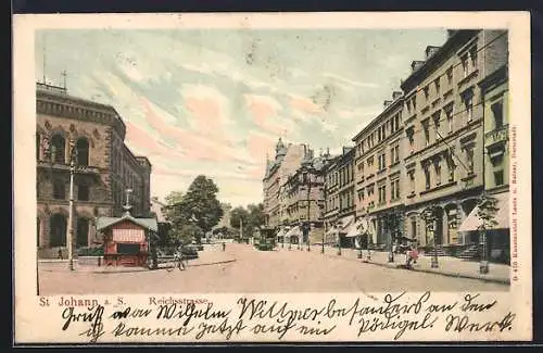 AK St. Johann a. S., Geschäfte in der Reichsstrasse