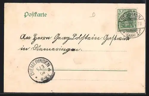 AK St. Johann a. S., Geschäfte in der Reichsstrasse