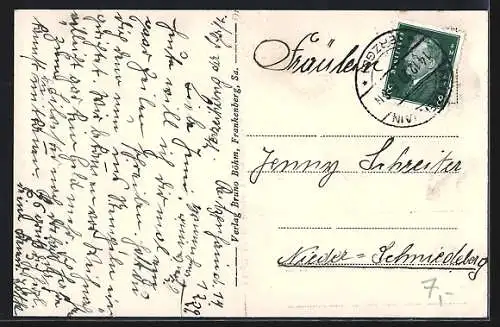 AK Reitzenhain /Erzgeb., Ortspartie am Waldrand