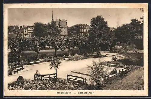 AK Saarbrücken, Partie in den Rosenanlagen