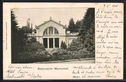 AK Badenweiler, Blick auf das Marmorbad