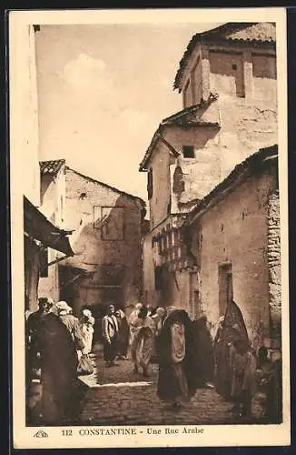 AK Constantine, Une Rue Arabe, Strassenpartie