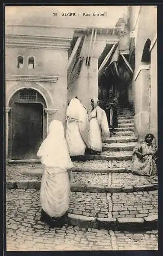 AK Alger, Rue Arabe, Strassenpartie