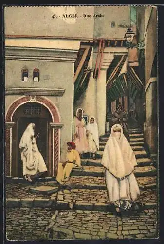 AK Alger, Rue Arabe, Strassenpartie