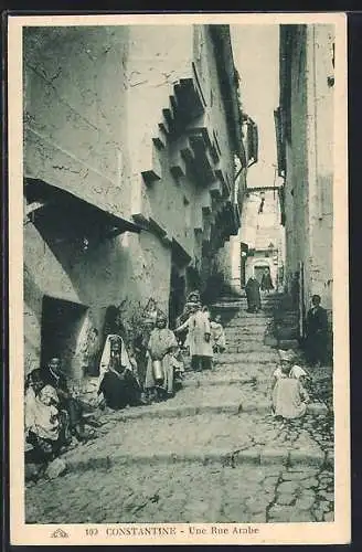 AK Constantine, Une Rue Arabe, Strassenpartie