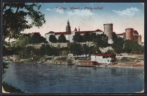 AK Kraków, Blick auf das Königsschloss Wawel
