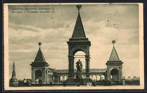 AK Moskau, Monument a l`empereur Alexandre II.