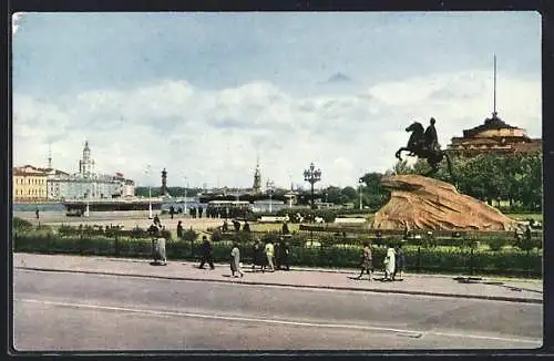 AK Leningrad, Dekabristenplatz mit Denkmal