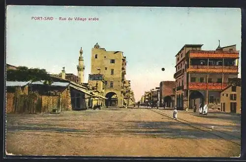 AK Port-Said, Rue du Village arabe, Strassenpartie