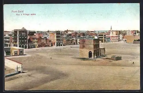 AK Port-Said, Rue à Village arabe, Strassenpartie