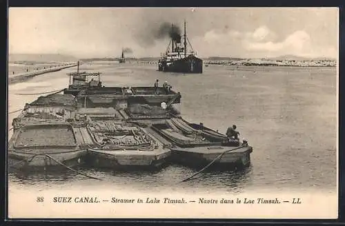 AK Lake Timsah /Suez Canal, Steamer in Lake Timsah