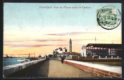 AK Port-Said, Vue du Phare avec le Casino