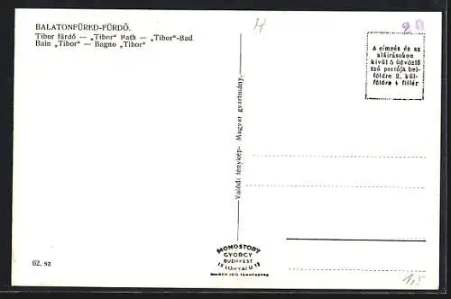 AK Balatonfüred-Fürdö, Tibor fürdö