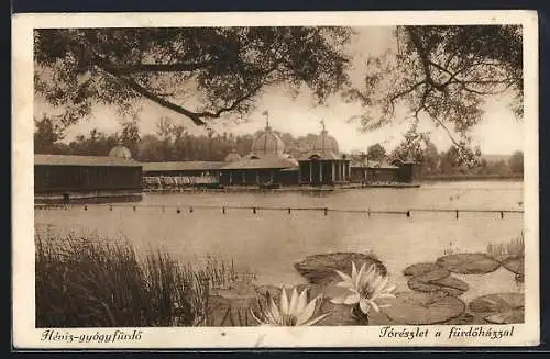 AK Héviz-gyógyfürdö, Tórészlet a fürdöházzal