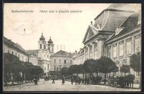 AK Székesfehérvár, Nador utca a püspöki palotaval