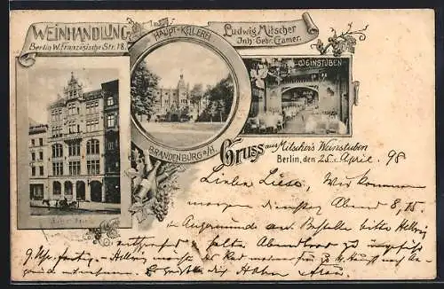 AK Berlin, Restaurant Mitscher`s Weinstuben, Inh. Gebr. Cramer, Französische Str. 18, Hauptkellerei in Brandenburg a. H.