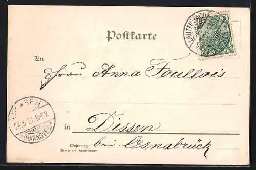 Lithographie Lauterbach / Hessen, Ortspartien, weinendes Kind
