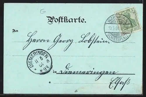 Lithographie Köln-Wahn, Schiessplatz, Artillerie im Manöver, Totalansicht vom Lager