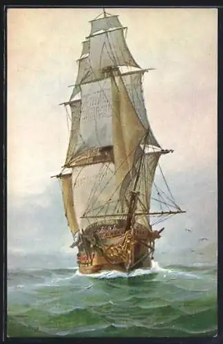 Künstler-AK Christopher Rave: Französisches Kriegsschiff Le Lion, 1782