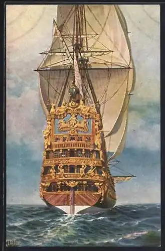 Künstler-AK Christopher Rave: Franz. Linienschiff Le Soleil Royal, 1600